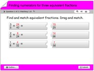 Finding numerators for three equivalent fractions